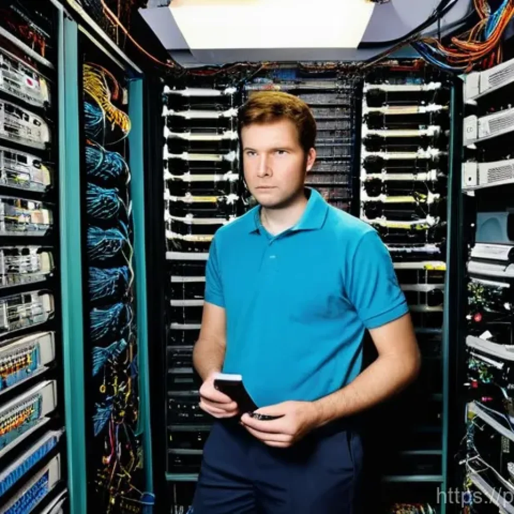 네트워크 자격증 취득 후 현업에서 배운 교훈 - **Prompt:** A male IT network administrator, in his late 20s, wearing a clean, smart casual polo shi...