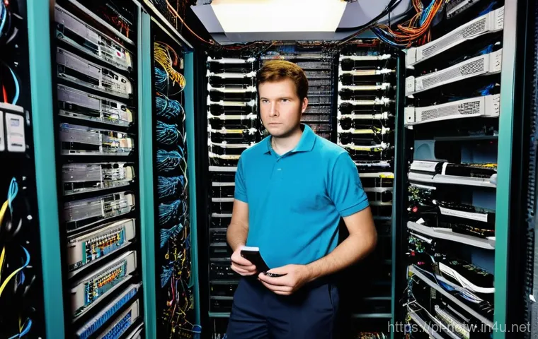 네트워크 자격증 취득 후 현업에서 배운 교훈 - **Prompt:** A male IT network administrator, in his late 20s, wearing a clean, smart casual polo shi...