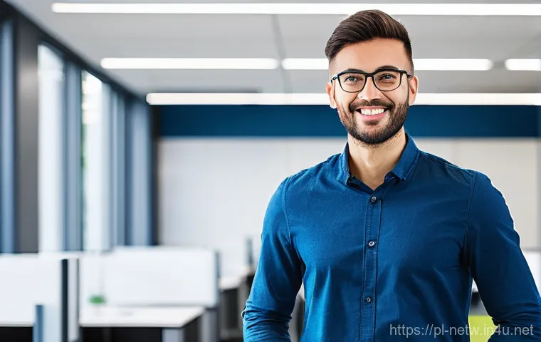 네트워크 자격증 취득 후 연봉 상승 경험담 - **Prompt:** A successful and confident young network engineer, appearing to be in their late 20s to ...