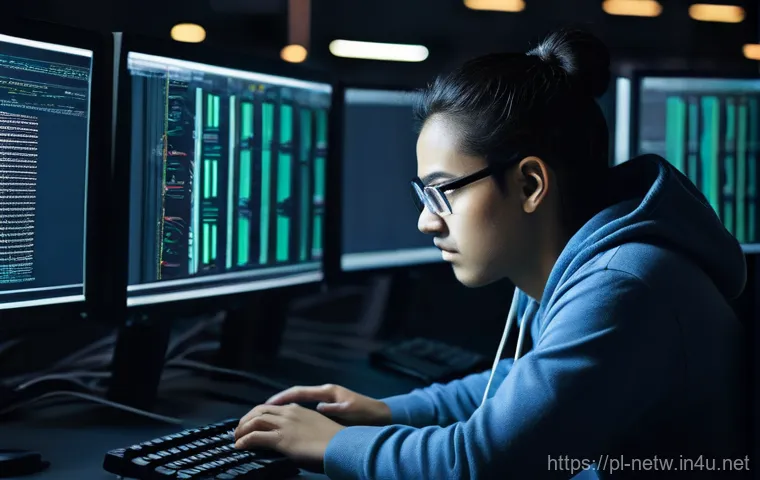 네트워크 자격증과 실무 경험의 상호 보완성 - **Prompt:** A focused young IT professional, in their mid-20s, sits at a clean, modern desk in a wel...